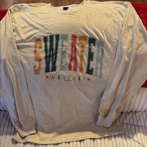 Gildan Ultra Cotton Beige T-shirt Sweater Weather